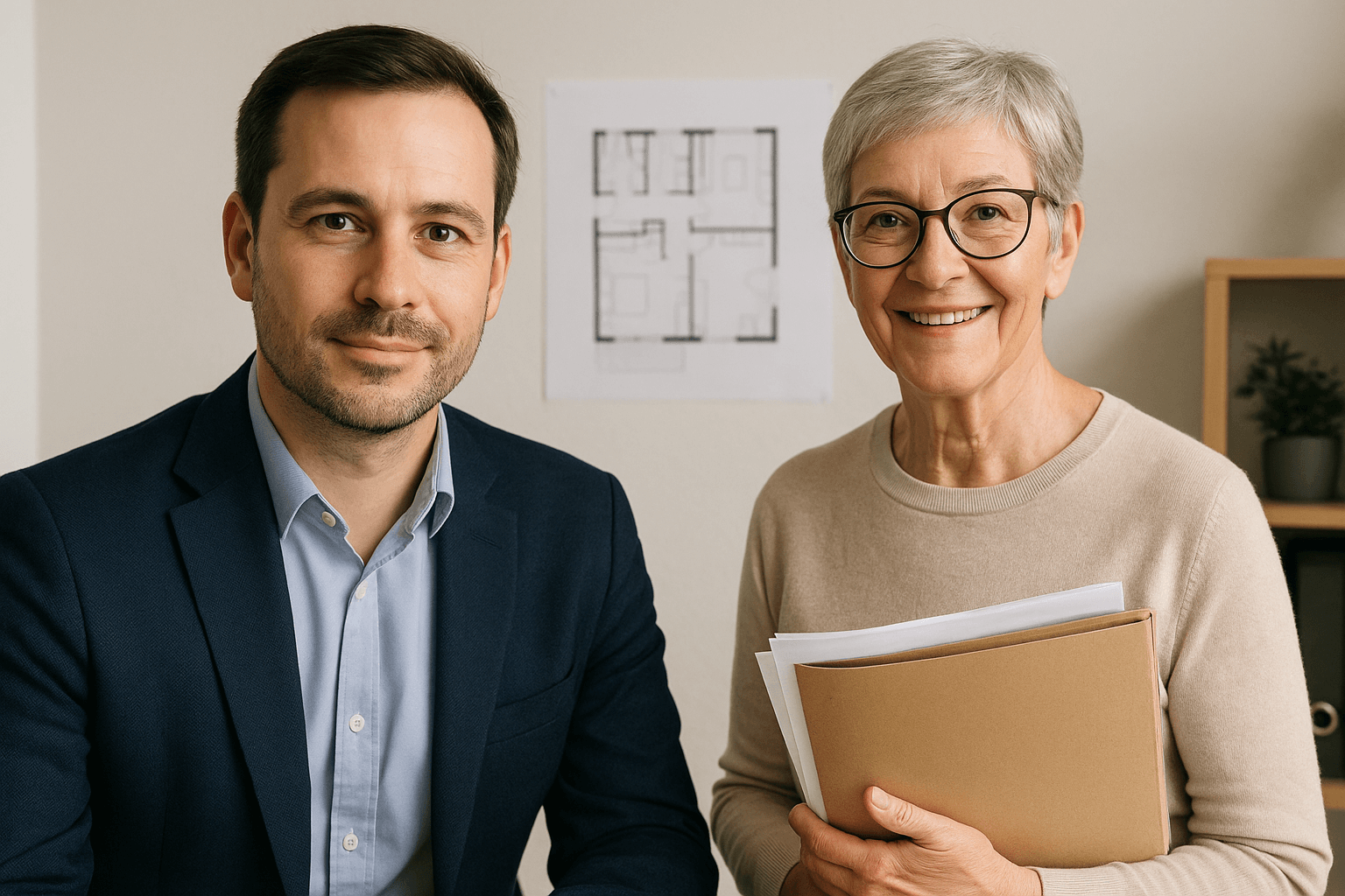 Fachkundige Unterstützung macht den Unterschied: Wer auf einen Experten vertraut, verpasst keine Marktchance. Wie auf dem Bild beraten wir von Checkfox unabhängig, vertraulich und persönlich – so finden Sie schnell & unkompliziert den echten Wert Ihrer Immobilie, ganz egal ob geerbt, alt oder renovierungsbedürftig.