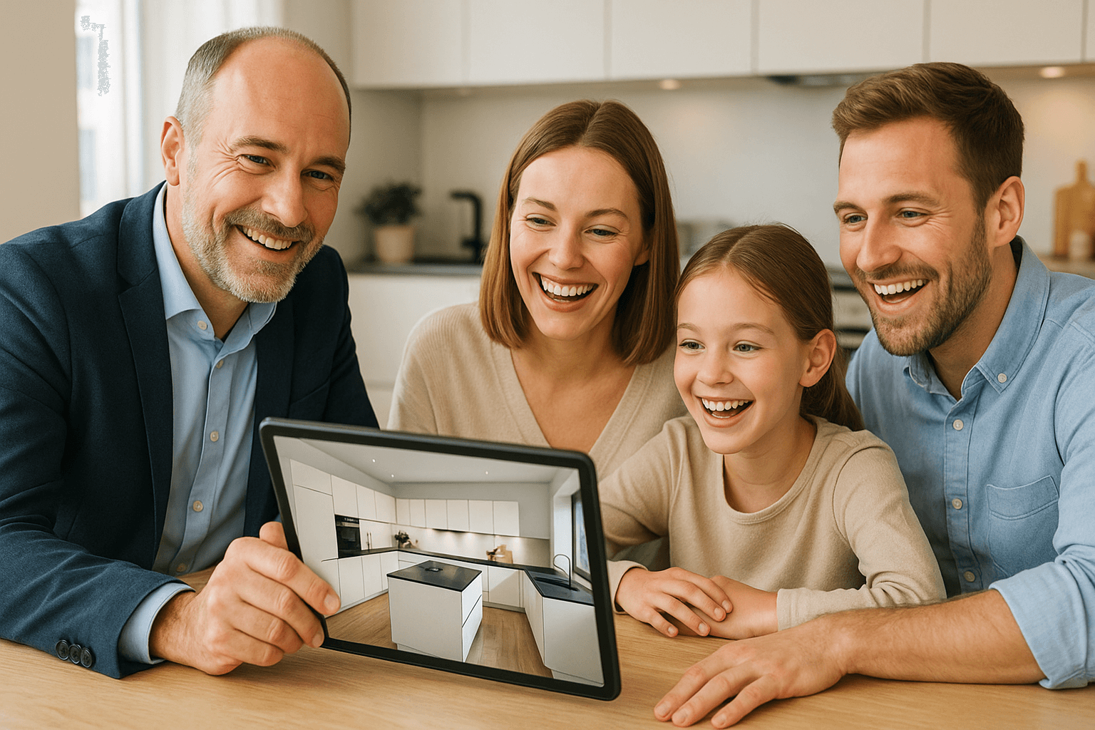 Küchenberater und Familie erleben gemeinsam, wie einfach die Planung und Visualisierung einer maßgeschneiderten Küche heute funktioniert – Begeisterung und Sicherheit schon beim ersten Gespräch. Wer seine Traumküche jetzt sichern möchte, profitiert nicht nur von deutlich günstigeren Preisen, sondern auch von maximaler Gestaltungsfreiheit. Die Nachfrage ist so hoch, dass Termine oft binnen weniger Tage vergeben sind. Lassen Sie sich inspirieren – der Weg zur Wunschküche startet digital, kostenlos und unverbindlich!